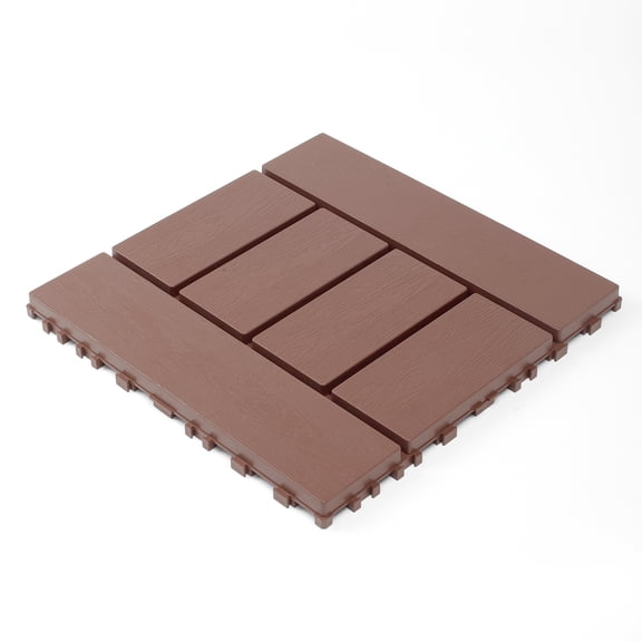Deck Tiles, 12 Inch 44 Pcs Interlocking Indoor Outdoor Floor Tiles for Porch Poolside Backyard Garden, Brown