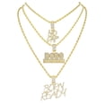 thumbnail image 1 of Deck Your Neck with This Iced Out Selection of Layered Hip Hop Word Pendents on Twisted Rope Chains. Elevate Your Look - Shout Out Your Vibe! - GJM Neck 288 GOLD, 1 of 5