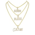 thumbnail image 1 of Deck Your Neck with This Iced Out Selection of Layered Hip Hop Word Pendents on Twisted Rope Chains. Elevate Your Look - Shout Out Your Vibe! - GJM Neck 292 GOLD, 1 of 4