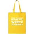 thumbnail image 1 of Deck Yourself Before You Wreck Cotton Canvas Tote Bag, 1 of 1