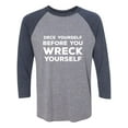 thumbnail image 1 of Deck Yourself Before You Wreck Unisex 3/4 Sleeve Baseball Raglan Tee, 1 of 2