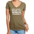 thumbnail image 1 of Deck Yourself Before You Wreck Womens V-Neck T-Shirt, 1 of 2