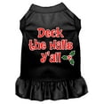 thumbnail image 1 of Christmas Dog Dress, Pet Dog  Cat Dress Screen Printed, "Deck The Halls Y'all", 1 of 10