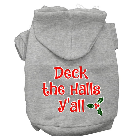 Christmas Pet Dog Cat Hoodie Screen Printed, "Deck the Halls Y'all"