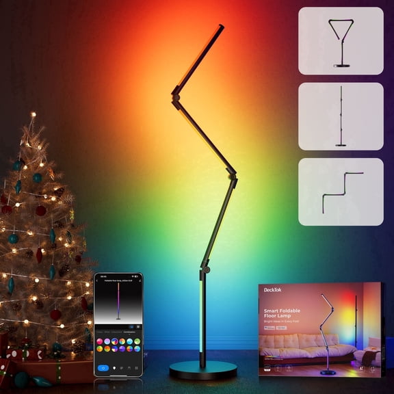 DeckTok Smart Foldable Floor Lamp Color Changing Multiple Model Standing Lamp for Home Decor
