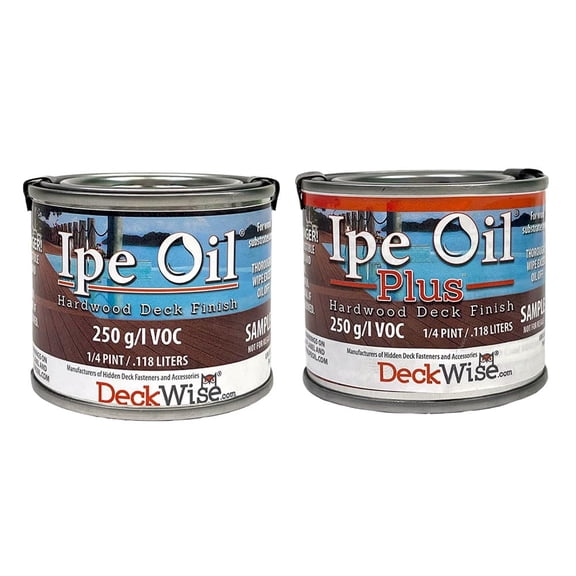 DeckWise Ipe Oil & Ipe Oil Plus Hardwood Deck Natural Finish Semi-Transparent 250 VOC 1/4 Pint Sample 2-Pack