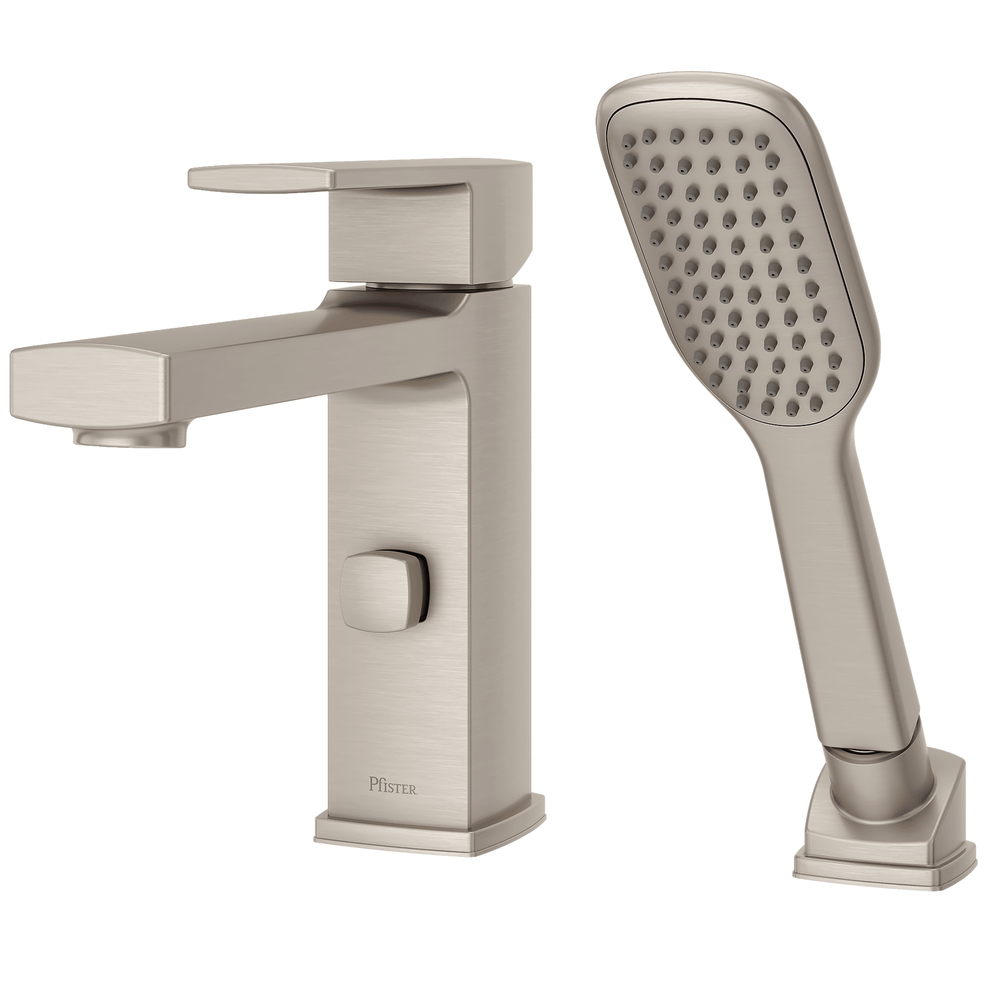 Deckard Brushed Nickel Single Handle Roman Tub Faucet with Hand Shower