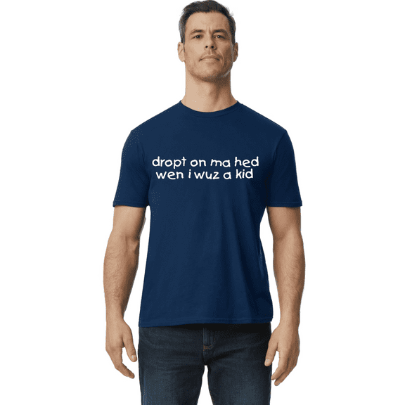Decked Out Duds Funny Graphic Tees Joke Humor T-shirt Mens Cotton Tee Short Sleeve Blue