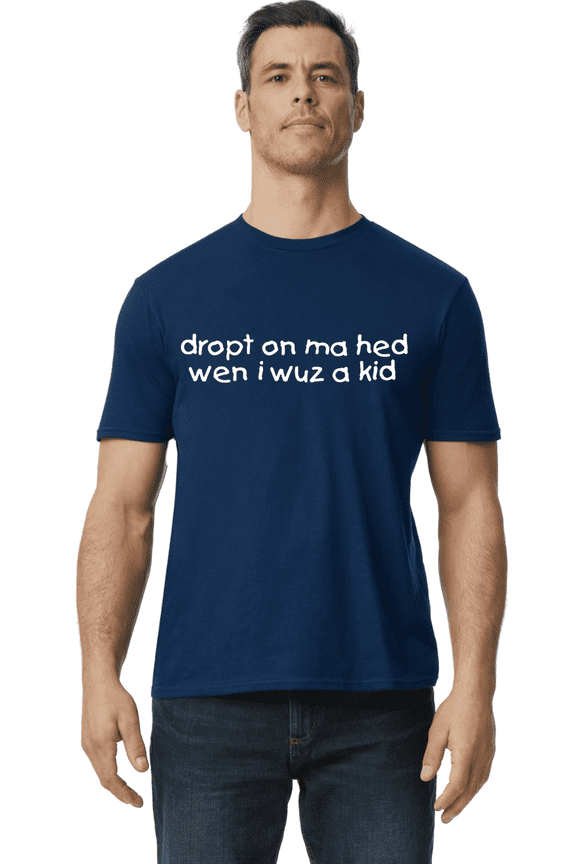 Funny Graphic Tees Joke Humor T-shirt Mens Cotton Tee Short Sleeve Blue