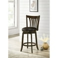 thumbnail image 1 of Decker Cherry Wood Swivel Bar Stool - Dark Cherry Finish, Faux Leather Seat, 360° Rotation, Counter Height, Kitchen/Dining. Solid Wood., 1 of 12