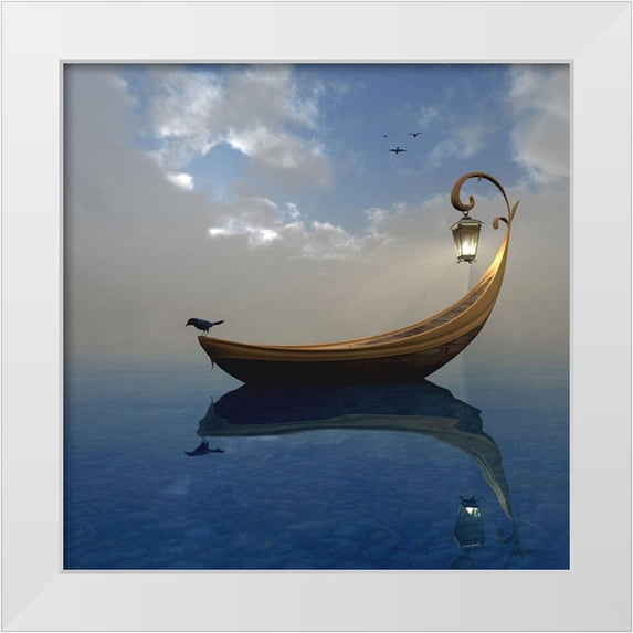 Decker, Cynthia 26x26 White Modern Wood Framed Museum Art Print Titled - Narcissism