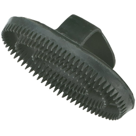 Decker Manufacturing Mini Rubber Curry Comb Bath Brush - For Horses - 5 Inch, Black