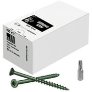 Decking Screws - #10, 5 Inch, Green, 50 Pcs Long Star Head Wood to Wood Screws - Exterior Wood Screws for Outdoor Decking, Construction, Woodworking Projects & Furniture - Heavy Duty Deck Fasteners