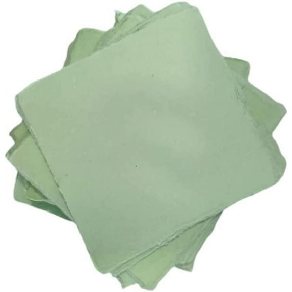 Deckle Papers® Handmade Paper Card Stock -Envelope, Calligraphy, Scrapbooking, Wedding Invitation, Origami, Menu Cards, Drawing, Watercolor, Thank You Notes, Place Cards Size-5x5" Pack of-50-Green
