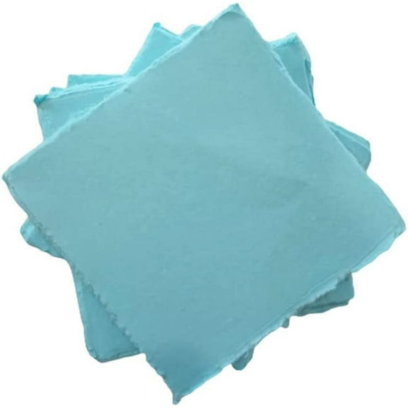 Deckle Papers® Handmade Paper Card Stock -Envelope, Calligraphy, Scrapbooking, Wedding Invitation, Origami, Menu Cards, Drawing, Watercolor, Thank You Notes, Place Cards Size-9x9" Pack of-50-Blue