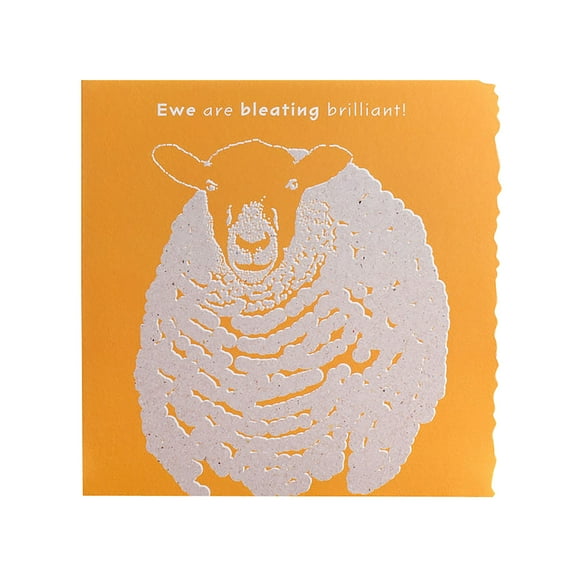 Deckled Edge Color Block Animal Greetings Card