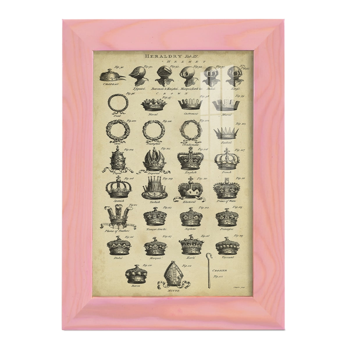 Deckled Encyclopediae IV (AS) -Framed Print w/glass-Sunset Pink