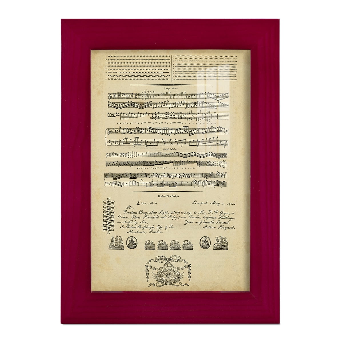 Deckled Encyclopediae V (AS) -Framed Print w/glass-Cherry Red
