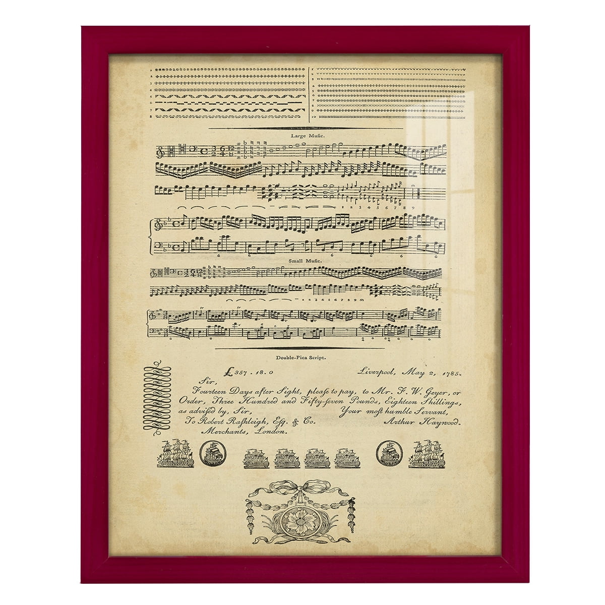 Deckled Encyclopediae V (AS) -Framed Print w/glass-Cherry Red