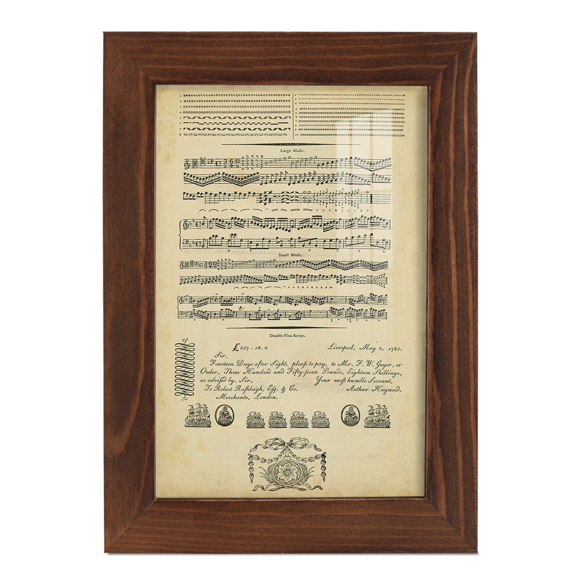 Deckled Encyclopediae V (AS) -Framed Print w/glass-Chestnut