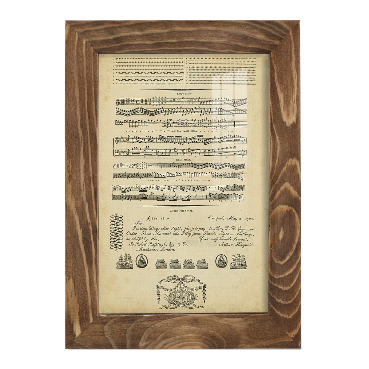 Deckled Encyclopediae V (AS) -Framed Print w/glass-Walnut