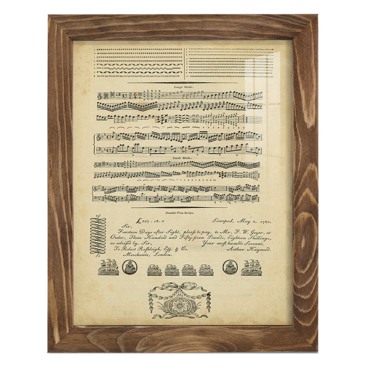 Deckled Encyclopediae V (AS) -Framed Print w/glass-Walnut