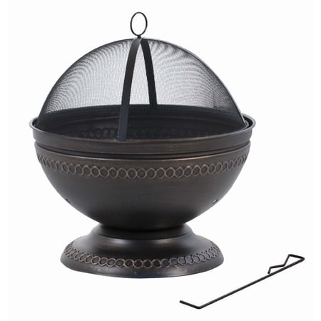 Deckmate Northpointe Outdoor Fire Pit - Circular Steel Wood Burning Fireplace for Decks