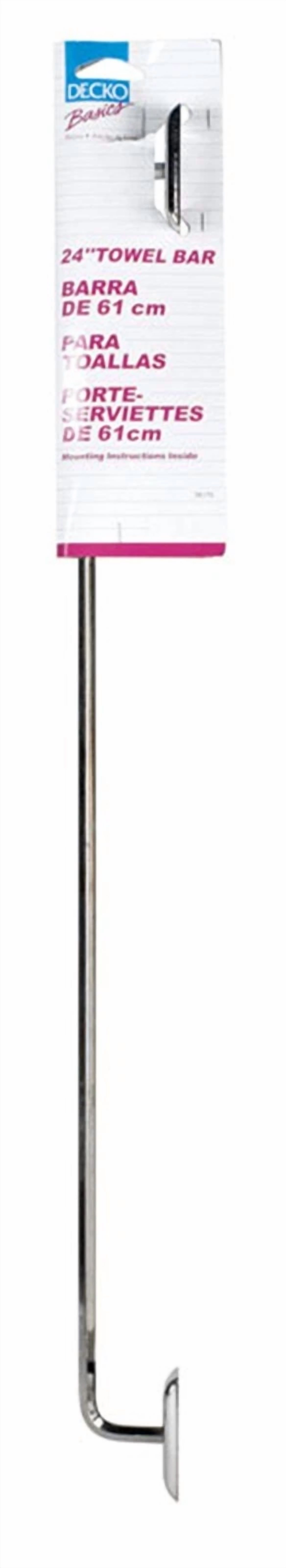 Decko 38170 Steel Chrome Surface Mount 24 L In. Rod Towel Bar 1-3/4 H ...