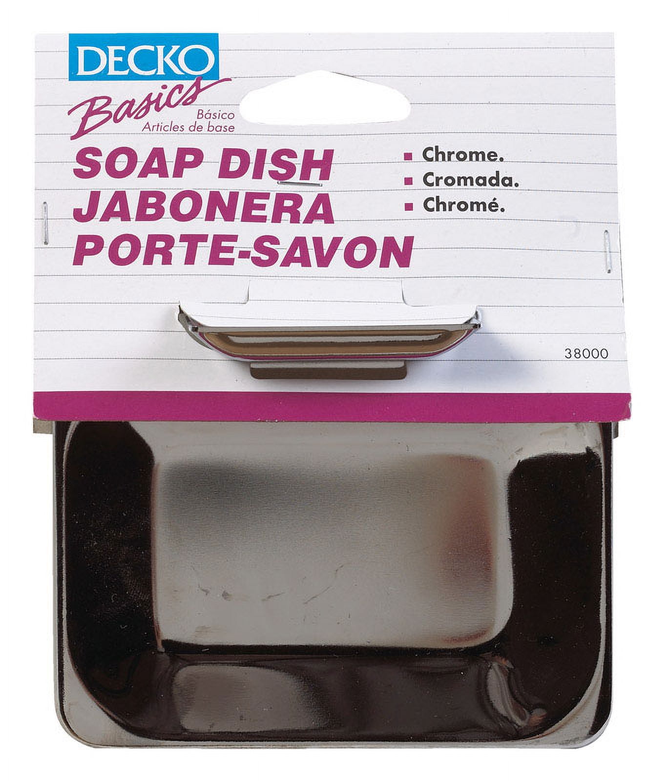 Chrome Finish Silver Plastic Wall Soap Dish