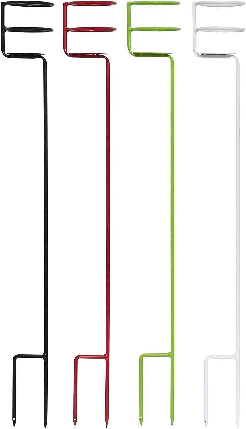 Heavy Duty Multicolor Steel Outdoor Beverage Holder Stakes, 14-inch