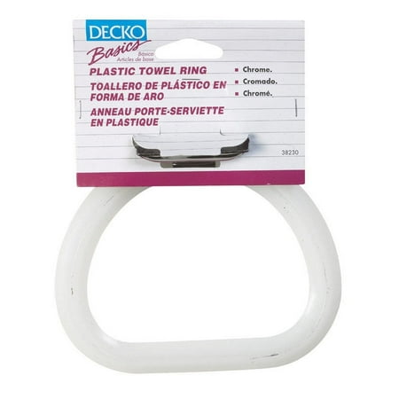 Decko Products Crystal Towel Ring - Wall Mount, Smooth Finish, Bathroom Accessory, White