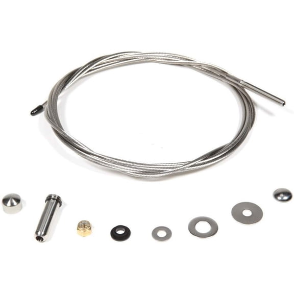 Deckorators 0.125" x 15' Cable with Pre-Attached Threaded Stud (with 1 Pull - Lock Fitting, Cap, washers, and Brass locknut)