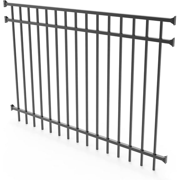 Deckorators 48 in. x 72 in. Aluminum Fence Kit, Textured Black