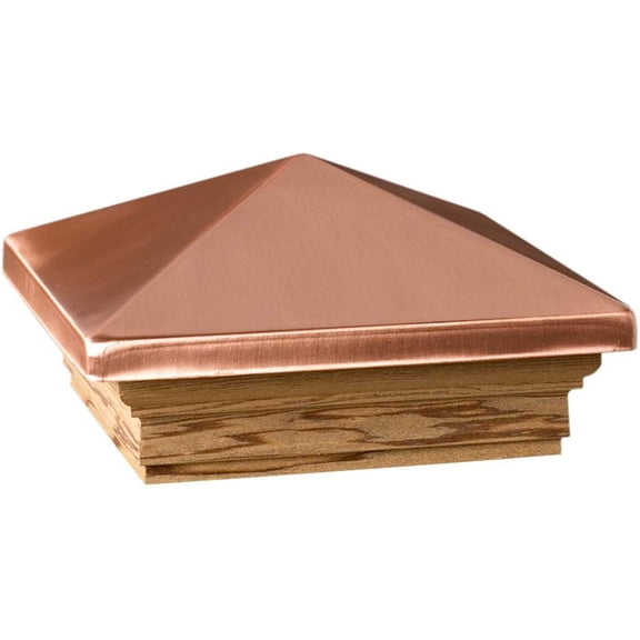 Deckorators 72223 Victoria High Point Copper Post Cap with Treated Base Nominal 4"x4"