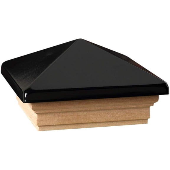 Deckorators 73520 decking, Black Post Cap with Cedar Base