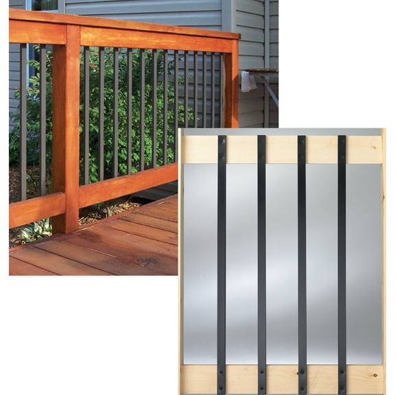 Universal Consumer Products Traditional Aluminum Baluster - Rectangle, 10 Pack, 1/2" x 1" x 32", Black