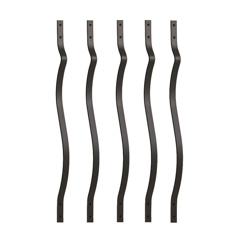 32-1/4 in. x 1 in. Black Fine Textured Aluminum Rectangle Face Mount Deck Railing Baluster (5-Pack) 32-1/4 in. x 1 in. Black Fine Textured Aluminum Rectangle Face Mount Deck Railing Baluster (5-Pack)