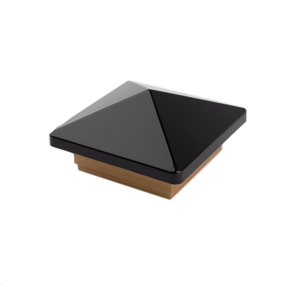 Deckorators Black Victoria Post Cap with Cedar Base, 4 in. x 4 in.