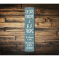 thumbnail image 1 of Decks Docks & Flip Flops Vertical Novelty Decor, Metal Wall Sign - 4x18 Inches, 1 of 4
