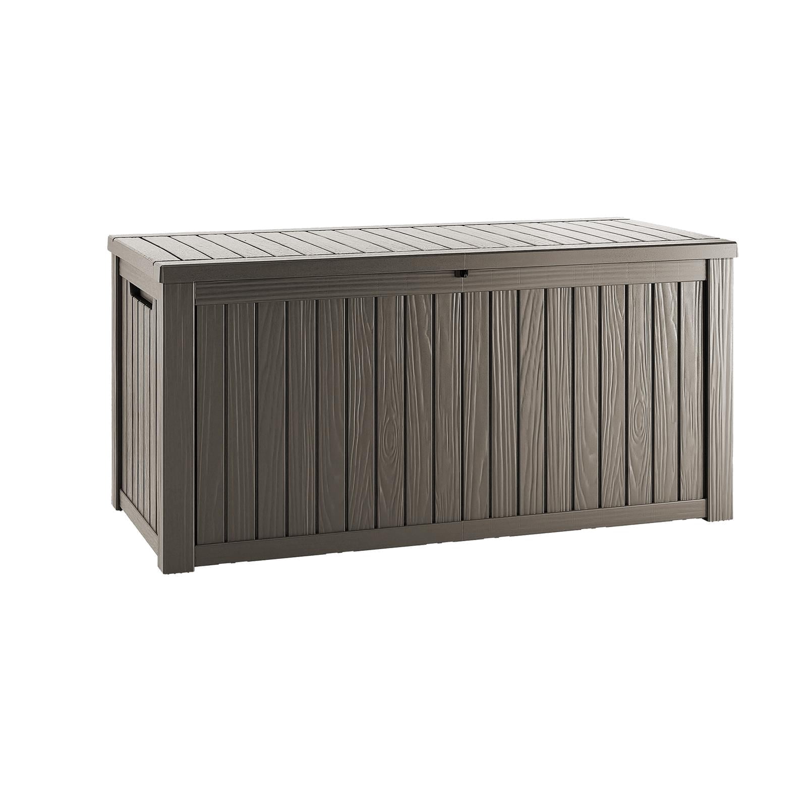 Decksplore 150 Gallon Large Outdoor Storage XL Deck Box w/Divider for Patio Furniture,Outdoor Cushions, Garden Tools, Sports Equipment and Pool Supplies, Waterproof, Resin, Lockable Coffee - Walmart.com