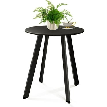 Decksplore 18" or 28" Round Outdoor Side Table End Table Coffee Table Black1