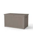 thumbnail image 1 of Decksplore 230 Gallon Resin Deck Box,Waterproof Outdoor Storage Box, Lockable for Patio Furniture, Garden Tools, Pool Accessories, for All Weather Use Coffee, 1 of 7
