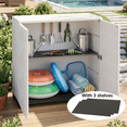 thumbnail image 1 of Decksplore Diamond Outdoor Storage Cabinet, Base Shelf & 2 Adjustable Tiers, White, 1 of 9