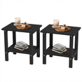 thumbnail image 1 of Decksplore Adirondack Outdoor Side Table,2 Pcs, 2-Tier Sturdy Patio End Table Weather Resistant, 16.5" Solid Side Table for Patio, Pool, Porch(Black), 1 of 9