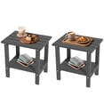 thumbnail image 1 of Decksplore Adirondack Outdoor Side Table,2 Pcs, 2-Tier Sturdy Patio End Table Weather Resistant, 16.5" Solid Side Table for Patio, Pool, Porch(Grey), 1 of 9