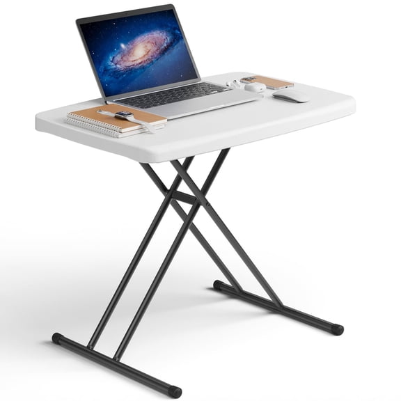 Decksplore Adjustable Folding Table, Waterproof HDPE Portable Side Table Indoor Outdoor Use