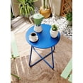thumbnail image 1 of Decksplore Metal Outdoor Patio Side Table, Round Weather Resistant End Table, Peacock Blue, 1 of 6