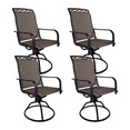 thumbnail image 1 of Decksplore Patio Swivel Chairs Set of 4, Outdoor Dining Chairs High Back All Weather Breathable Textilene Outdoor Swivel Chairs with Metal Rocking Frame for Lawn Garden Backyard Deck, Brown, 1 of 7