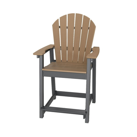 Decksplore Tall Adirondack Chairs, Outdoor Balcony Chair, Patio Bar Stool Chair with Widened Arms, High Back, Footrest, 400lbs, Garden, Yard