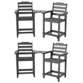 thumbnail image 1 of Decksplore HDPE Tall Adirondack Chairs Set of 4 with Detachable Connecting Tray, Bar Height Outdoor Chairs, for Patio, Balcony, Gary, 1 of 7
